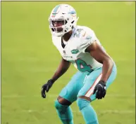  ?? Justin Edmonds / Associated Press ?? Miami Dolphins cornerback Byron Jones defends against the Denver Broncos during the second half last week.