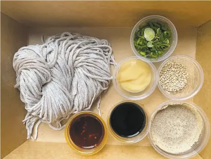  ?? Omar Mamoon ?? Lao Wai Noodles is a new popup from a chef who used to work at hot spots such as Mister Jiu’s. Here are his noodles, along with components.