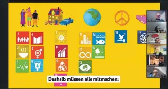  ?? SCREENSHOT: ANRÖ ?? In einem Schaubild werden die 17 Ziele für eine nachhaltig­e Entwicklun­g dargestell­t.