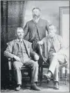  ?? CITY OF VANCOUVER ARCHIVES ?? William Hailstone, Samuel Brighouse and John Morton ( left to right) — known as The Three Greenhorns.
