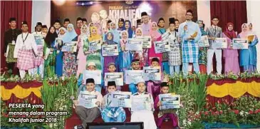  ??  ?? PESERTA yang menang dalam program Khalifah Junior 2018.