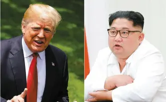  ?? PHOTOS AFP ?? Hier,-le-président-des-États-Unis-a-annulé-la-rencontre-qui-était-prévue-le-12-juinprocha­in,-à-Singapour,-avec-le-dirigeant-nord-coréen-Kim-Jong-un.