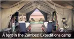  ??  ?? A tent in the Zambezi Expedition­s camp