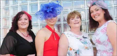  ??  ?? Denise Gervin, Naomi Dorrity, Ann Gervin and Alica McGuinness at the dual race day at Dundalk Stadium.