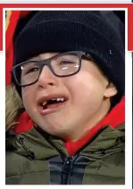  ?? SKY SPORTS ?? Anguish: the tearful boy