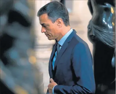  ?? EFE ?? El presidente del Gobierno en funciones, Pedro Sánchez, en un acto de Felipe VI ayer en el Palacio Real.