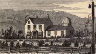  ?? ?? TOP: Sunspots of 1 September 1859, as sketched by Richard Carrington. ABOVE: Carrington’s house and observator­y at Redhill in Surrey.