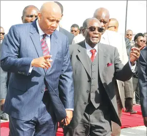  ?? — Picture Innocent Makawa ?? President Mugabe escorts King Letsie III of Lesotho to the plane before his departure in Harare yesterday.