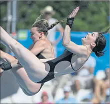  ?? ?? British divers Andrea Spendolini-Sirieix (right) and Lois Toulson on their way to gold in Rome