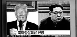  ?? LEE JIN-MAN/AP ?? Plans remain uncertain for the June summit between Donald Trump and Kim Jong Un.