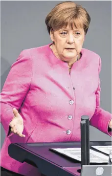  ?? FOTO: DPA ?? Angela Merkel warb auch eindringli­ch für die EU.