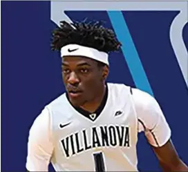  ?? SUBMITTED PHOTO – VILLANOVA UNIVERSITY ?? Shoulder surgery limited Bryan Antoine’s developmen­t last season at Villanova. The 6-5guard could be key, especially if either Saddiq Bey or Jeremiah Robinson-Earl or both make the jump to the NBA.