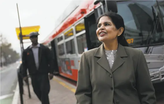  ?? Photos by Lea Suzuki / The Chronicle ?? Sonali Bose was inspired to “get into (SFMTA) and figure out what the hell is going on” after buses passed her while she waited at a stop one day in 2003.