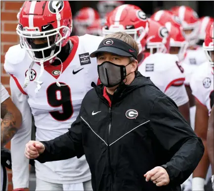  ?? L.G. PATTERSON — THE ASSOCIATED PRESS ?? Georgia head coach Kirby Smart is seen before the start of a game against Missouri on Saturday in Columbia, Mo.