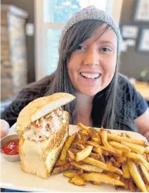  ??  ?? On Nova Scotia Explorer, travel blogger Cailin O'neil gets to share her favourite savoury treats, like this Rhubarb lobster roll, as well as sights and sounds.