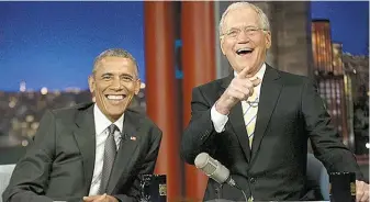  ??  ?? Obama, a secas. Lejos de hablar de política, Letterman se concentró en preguntas personales.