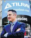  ?? BEBETO MATTHEWS/AP ?? CEO Brendan Kennedy has seen Tilray’s stock take a roller-coaster ride.