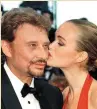  ??  ?? Johnny Hallyday with his last wife, Laeticia: he left his entire estate to her