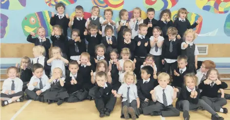  ??  ?? The new intake of pupils at St Martin’s C of E (Aided) Primary School