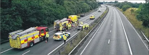  ??  ?? The high number of crashes on the M2 between Faversham and Sittingbou­rne has been blamed on poor driving