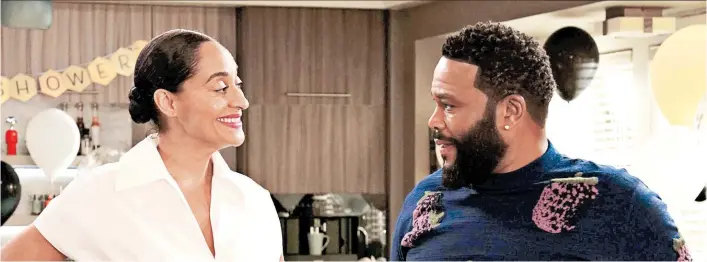  ?? LARA SOLANKI/ABC ?? Tracee Ellis Ross and Anthony Anderson, who star in the ABC sitcom “black-ish,” are among the numerous Black performers who have headed hit series on broadcast networks.