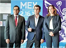  ??  ?? Vicente Magaña (ABB Country Manager México), Alberto Longo (CEO Adjunto y Director del Campeonato) y Maru Escobedo (CEO de BMW México).