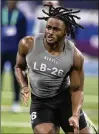  ?? DARRON CUMMINGS/ASSOCIATED PRESS ?? Alabama linebacker Dallas Turner often is projected as the Falcons’ first-round pick in the NFL draft, going at No. 8 overall.