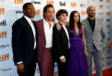  ??  ?? Actors Jonathan Majors, Matthew McConaughe­y, Richie Merritt, Bel Powley and Director Yann Demange arrive for the world premiere of ‘White Boy Rick’ at the Toronto Internatio­nal Film Festival (TIFF) in Toronto, Canada, recently. The film stands at sixth spot. — Reuters photo