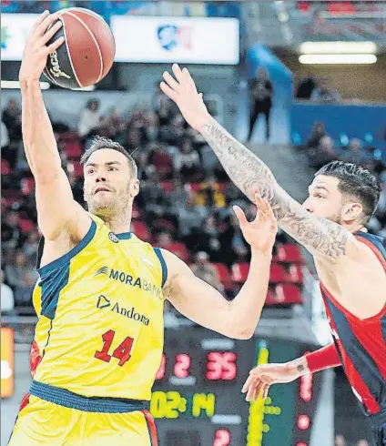  ?? FOTO: EFE ?? En un gran momento El MoraBanc Andorra disfruta de una temporada histórica en la que pelea por jugar los playoffs