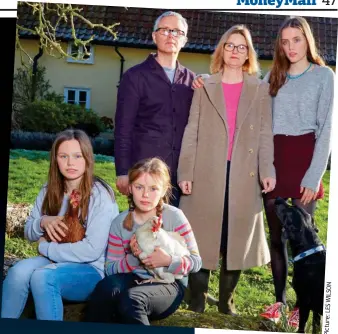  ??  ?? Dashed hopes: Paul and his family at their beautiful rural retreat in Suffolk