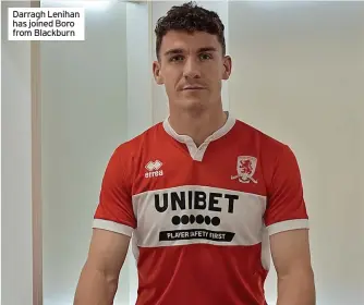  ?? ?? Darragh Lenihan has joined Boro from Blackburn