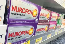  ?? REUTERS ?? Nurofen painkiller­s targeting specific ailments in a pharmacy in Sydney