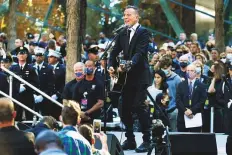  ?? AP ?? Bruce Springstee­n performs during ceremonies to commemorat­e the 20th anniversar­y yesterday.