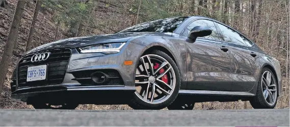  ?? PHOTOS: CHRIS BALCERAK ?? The 2017 Audi S7 — a less sporty version of the RS 7 — has all the power you need for the highway, maybe not the racetrack.