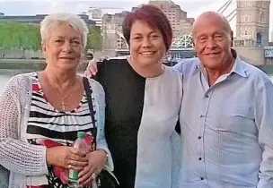  ??  ?? Margaret (left) and Terry Grunshaw with Adele in London