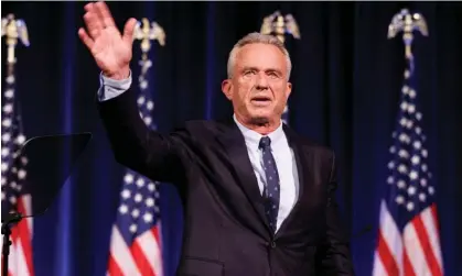  ?? Photograph: Cj Gunther/EPA ?? Robert Kennedy Jr after giving an address on foreign policy at St Anselm College in Manchester,New Hampshire, on 20 June.