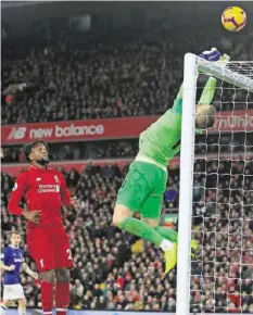  ?? AP ?? Everton-Keeper Jordan Pickford verhalf Liverpool zum Sieg.