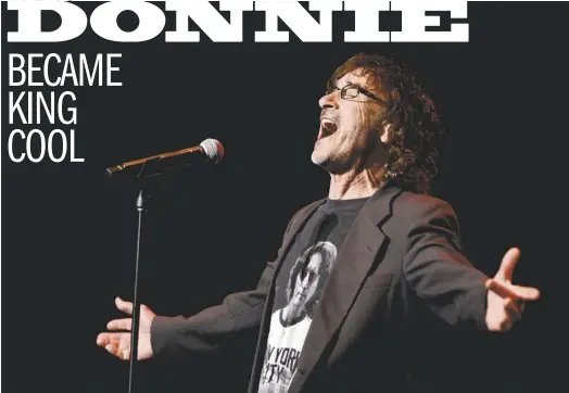  ?? Bill Wade/Post-Gazette ?? Donnie Iris sings “Love Is Like a Rock,” at Pittsburgh Rockin’ Reunion at the Benedum Center April 4.