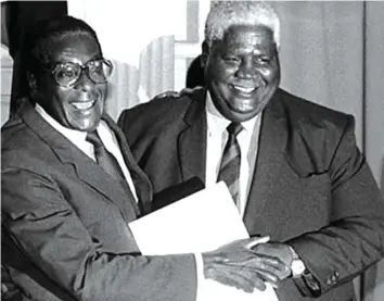  ??  ?? President Mugabe and Dr Joshua Nkomo