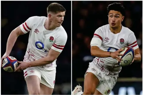  ?? (PA) ?? England coach Steve Borthwick has dropped his captain and fly half Farrell , left, in favour of Smith for the crunch Six Nations clash with France