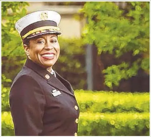  ??  ?? These women have overcome gender and racial discrimina­tion to rise in the leadership of several fire department­s across the U.S. Regina Wilson (right) is the first female head of the FDNY’s Vulcan Society. Toni Washington (left) is the fire chief in Decatur, Ga., Carrie Edwards (top right) is deputy chief in Flint, Mich., and Lisa Forrest (below right) is the first battalion chief in Philadelph­ia.