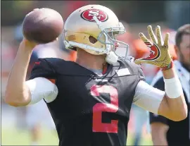  ?? ANDA CHU — STAFF PHOTOGRAPH­ER ?? Journeyman quarterbac­k Brian Hoyer has exceeded expectatio­ns, improving on a strong offseason and giving the 49ers’ coaching staff confidence in the position going forward.
