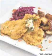  ??  ?? Pork schnitzel