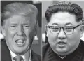  ?? AP FILE PHOTOS ?? President Donald Trump and North Korean leader Kim Jong Un are expected to hold their first summit in the coming weeks.