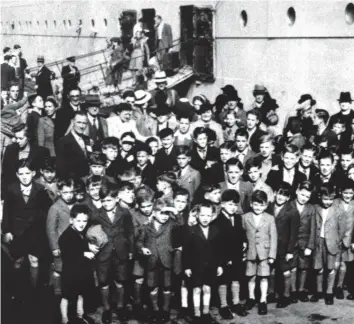  ??  ?? Shipped abroad: British child migrants arriving in Fremantle, Australia