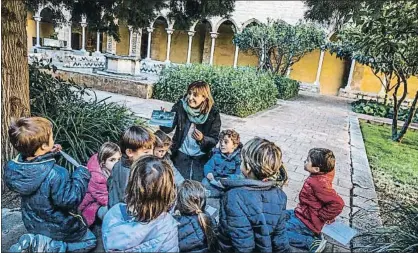  ?? DAVID AIROB ?? Alumnos de P5 de la Escola Betània-Patmos en el monasterio de Santa Maria de Pedralbes