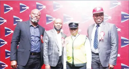  ??  ?? L-R: Site Director, GSK Nigeria, Mr. Peter Obasa; Marketing Activation Manager-Pain, Consumer Healthcare- Nigeria, Mr. Ayo Iyiola; Panadol Toughie, Lady SGT Diana Okwudi; and Legal Director, GSK Nigeria, Mr. Uchenna Uwechia at the official launch of the Panadol Toughies Campaign in Nigeria, held in Lagos recently