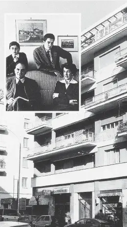  ??  ?? Un punto di ritrovo Nello stabile di Monteverde Vecchio, abitavano i Bertolucci (a sinistra, Attilio e Bernardo) e Pier Paolo Pasolini