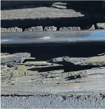  ?? Photo: FAIRFAX NZ ?? Safety risk?: Rotting rail sleepers discovered in the Waikato last year.