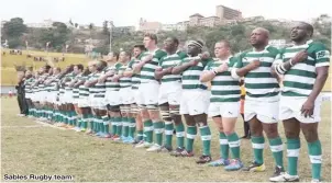  ??  ?? Sables Rugby team